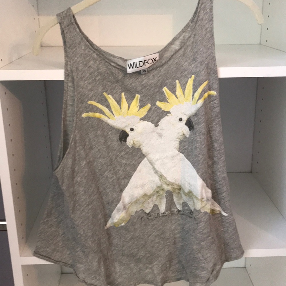 Wildfox grey loose bird tank